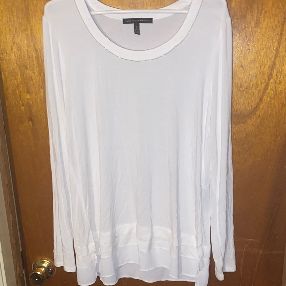 White House Black Market Classic White Long Sleeve Tee